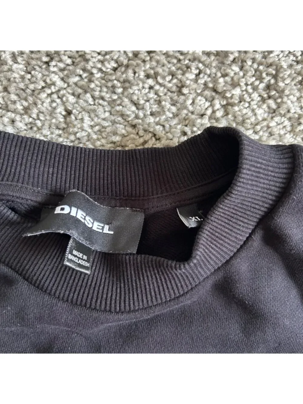 Diesel Men's Sz XL Black Crewneck Sweatshirt Denim Division Logo